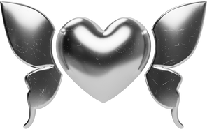 3D Y2K Winged Heart